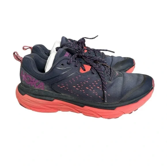 Hoka Women's Challenger ATR 6 Navy Pink Trail Shoes Sz. 8 - Picture 4 of 12